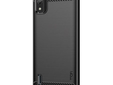 Nokia C2 2nd Edition Mofi Brushed Carbon Fiber Fleksibelt Plastik Cover - Sort For Sale