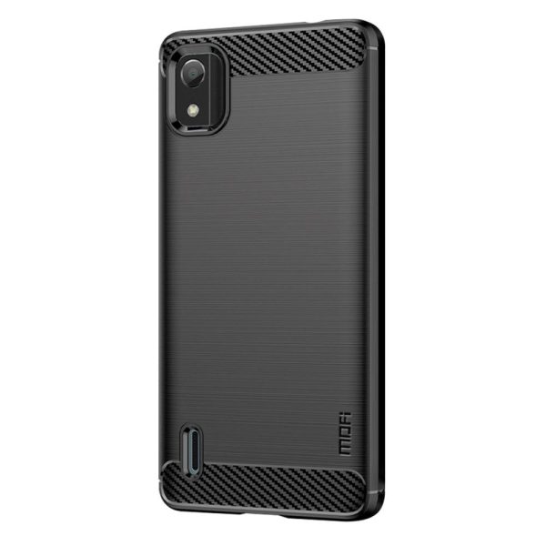 Nokia C2 2nd Edition Mofi Brushed Carbon Fiber Fleksibelt Plastik Cover - Sort For Sale