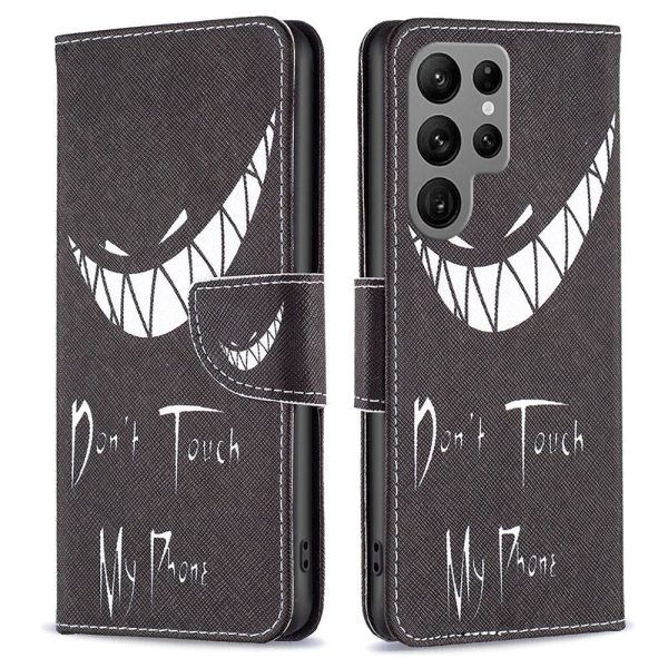 Samsung Galaxy S23 Ultra Læder Cover m. Pung - Don t Touch My Phone Online Hot Sale