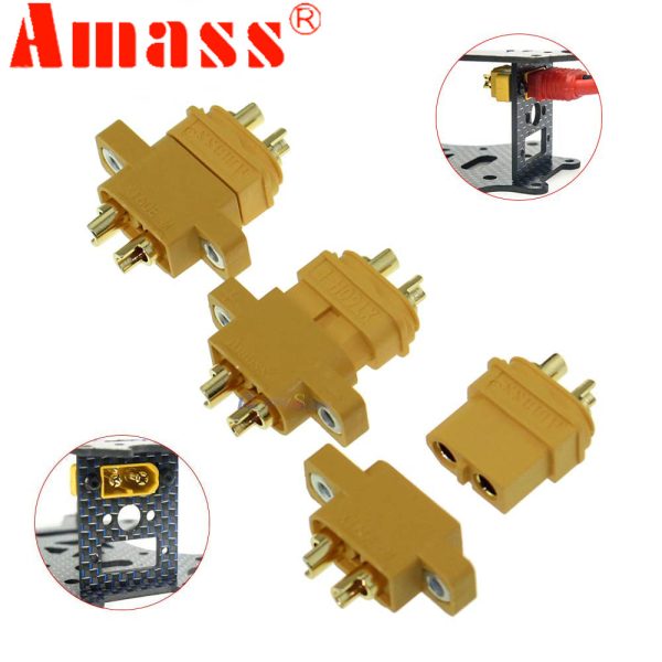 10pcs AMASS Connector Plug XT60E-M Mountable XT60 Male Plug Connector with Screw For RC Parts For Cheap