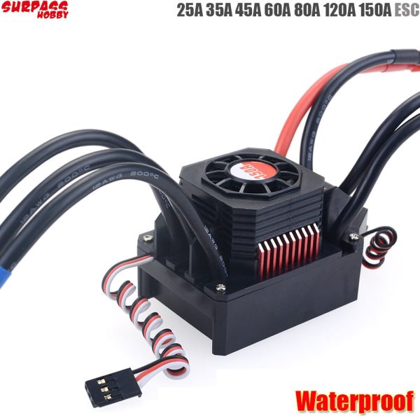 Waterproof 25A 35A 45A 60A 80A 120A 150A ESC Brushless Senseless Speed Controller for 1 8 1 10 1 12 1 20 RC Car Online