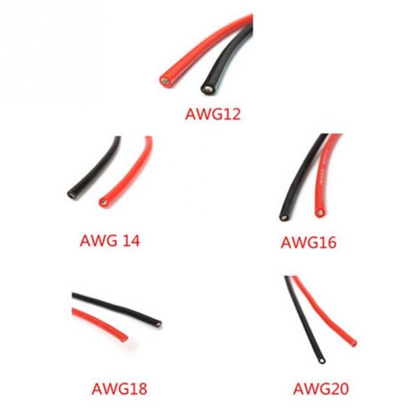 2M AWG Soft Silicone High Temperature Resistance Flexible Wire Cable 12-20 AWG (1 Meter Red + 1 Meter Black) for RC Toys For Discount