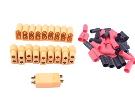 10paris XT60 battery connector for rc plane and car male and female with 3.5mm good gold plated plugs with 4mm shrink tube For Cheap