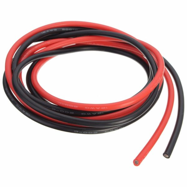 1M Red 1M Black Silicone Wire 6AWG 7AWG 8AWG 10AWG 12AWG 14AWG 16AWG 18AWG 22AWG 20AWG Heatproof Soft Silicon Silica Wire Cable Discount