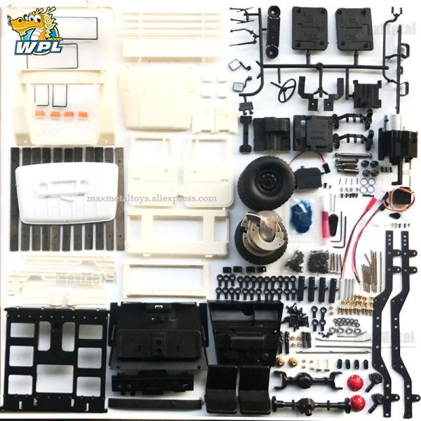 WPL C44KM 1:16 Metal Unassembled Kit with Motor Servo 4WD Climbing Off-road RC Truck DIY Accessories Modified Upgrade Boy Toy on Sale