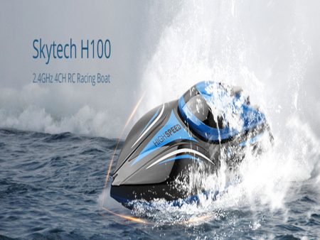 30km h Skytech H100 Wireless RC Boats 2.4GHz 4Channel 180 Degree Turnover High Speed Outdoor Boat with LCD Screen Transmitter Hot on Sale