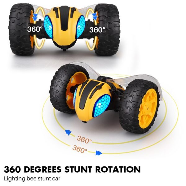 1:14 RC Car 360 Degrees Rotating Double Sided Lightning Bee RC Car for Kids Toys 2019 Gifts for boy s gift Online Hot Sale