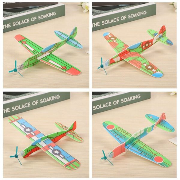 12pcs lot Kid DIY Hand Throw Flying Glider Plane Toy EPP Foam Plane Ultralight Aircraft Airplane Model Toy Kid Outdoor Toy Game Supply