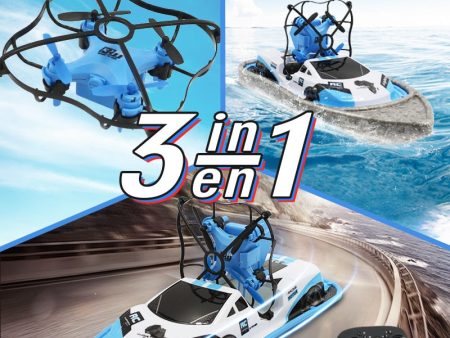 3 In 1 RC Drone Boat Car Water Ground Air Mode Three Modes Headless Mode Altitude Hold RC Helicopters Toys For Kids For Cheap