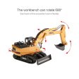 2019 NEW HUINA TOYS 1510 2.4G 1 16 11CH Alloy RC Excavator Truck Engineering Construction Vehicle with 680  Rotation Sound Light For Sale