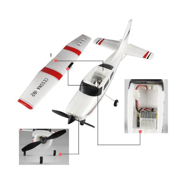 1:28 Cessna-182 Remote Control Propeller Airplane 3-Channel Fixed Wing RC Aircraft Outdoor Park Parent-child Glider Plane Toys Online