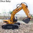 2019 Brand New Toys 15 Channel 2.4G 1 14 RC Excavator Charging RC Car With Battery RC Alloy Excavator RTR For kids Sale