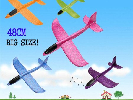 48cm Big Size Hand Launch Throwing Hand Throw Planes Inertial Foam EPP Airplane Toy Children Plane For Kids Blue Purple Pink Fashion