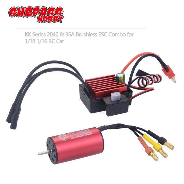 SURPASSHOBBY KK Combo 2040 2280KV 3200KV 3900KV 4480KV Brushless Motor w  35A ESC for Traxxas HSP Tamiya Axial 1 16 1 18 RC Car Sale