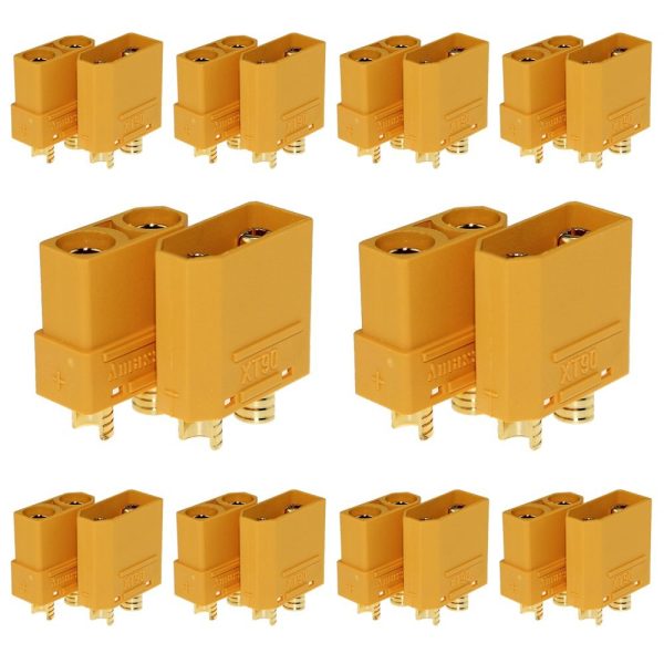 10 Pair Amass XT90 XT-90 Male Female Bullet Connectors Power Plugs with Shealf Housing for RC Lipo Battery Motor Discount