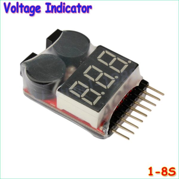 1 2pcs 1-8S LED Low Voltage Buzzer Alarm Lipo Voltage Indicator Checker Tester Hot on Sale