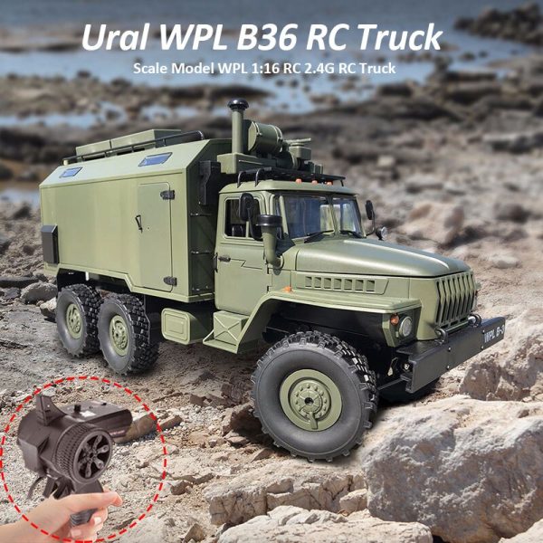 WPL B36 Ural Truck Scale Model WPL 1:16 RC Army Truck 2.4G 6WD RC Car Off-rode Remote Control Military Trucks Rock Crawler Supply