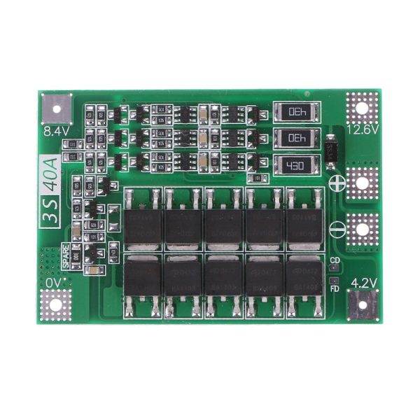 1pcs 3S 11.1V 12.6V 40A w Balance 18650 Li-ion Lithium Battery BMS Protection Board Enhanced Balanced Version Hot on Sale