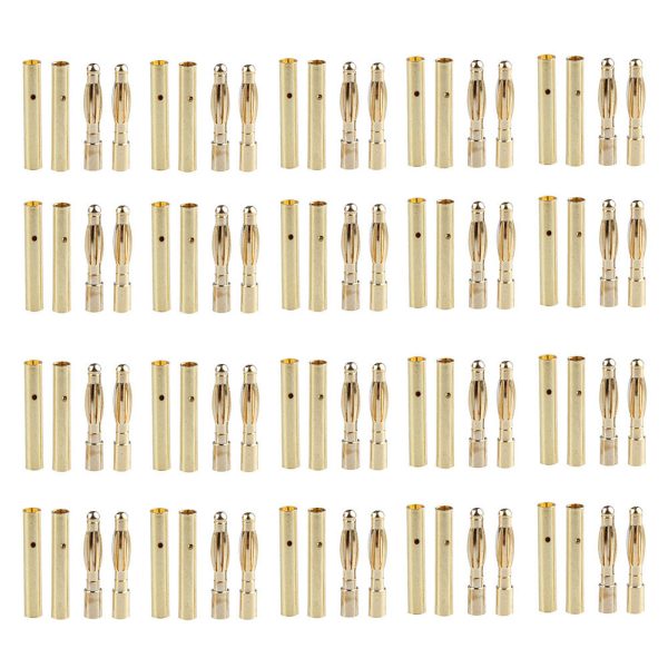 20pair lot 2.0mm 3.0mm 3.5mm 4.0mm Gold Bullet Banana Connectors Plug For ESC Battery Motor Online now