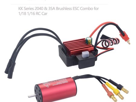 SURPASSHOBBY KK Combo 2040 2280KV 3200KV 3900KV 4480KV Brushless Motor w  35A ESC for Traxxas HSP Tamiya Axial 1 16 1 18 RC Car Sale