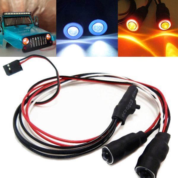 2 LEDs 10mm 13mm Red White Blue Yellow Green Angel Eyes LED Headlight Light For 1 10 RC Cars Truck Supply