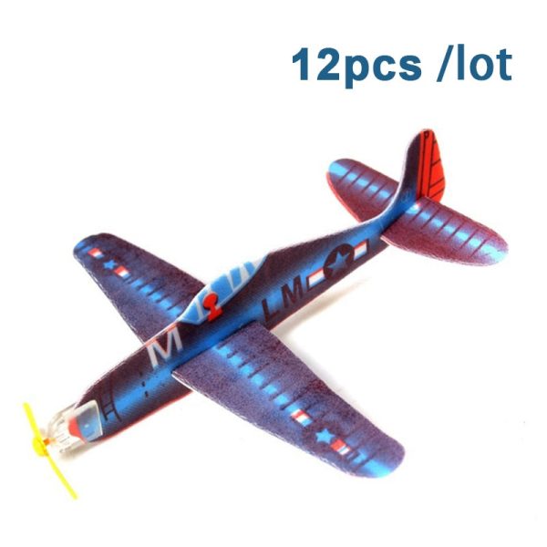 12pcs lot Kid DIY Hand Throw Flying Glider Plane Toy EPP Foam Plane Ultralight Aircraft Airplane Model Toy Kid Outdoor Toy Game Supply