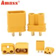 100pcs lot Amass XT30U 2mm Antiskid Plug Connector Male+Female 2mm Golden Connector   Plug Upgrade XT30 ( 50 Pair ) on Sale