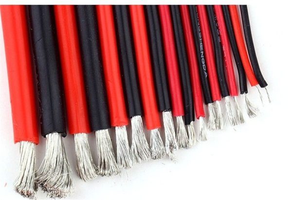 2PCS 1 Meter 1M Red+ 1M Black Silicon Wire 12AWG 16AWG 18 20 22 24 26 28 30 AWG Heatproof Soft Silicone Wire SR Wire Online now