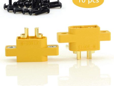 10pcs AMASS Connector Plug XT60E-M Mountable XT60 Male Plug Connector with Screw For RC Parts For Cheap