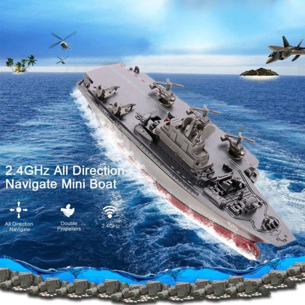 2.4G Remote Control Boat 4 Channel Dual-motor operation RC ship Micro Remote Control BoatRadio Controlled Ship Gift For Boy 3319 on Sale