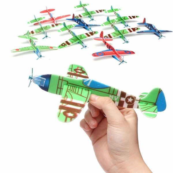 Trendy 10pcs Coloured Helicopter kids Toy Birthday Party Fantastic Gift Flying Glider Planes Kids Toys High Quality Online