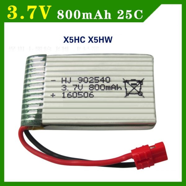 1pcs 3.7V 800mAh 902540 Battry For Syma X5C X5SC X5SW M68 X5HC X5HW X400 X800 four-axis Model aircraft 3.7V 800mah Lipo battery Online Sale