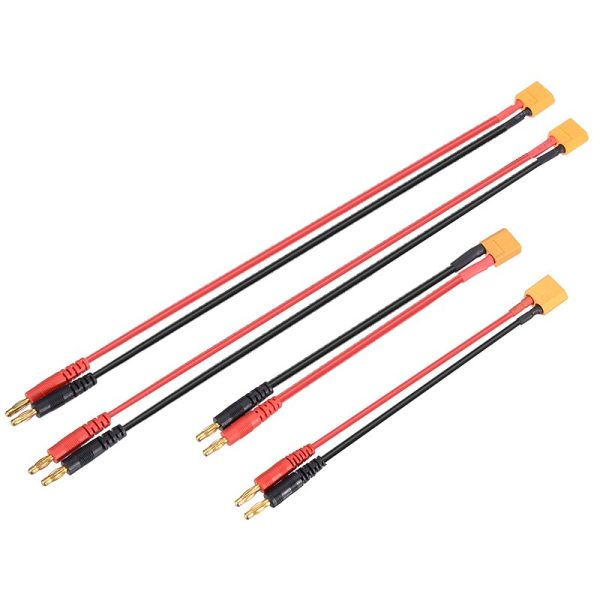 1pcs XT60 Male to 4mm Plug Connectors Line 12AWG 14AWG Charging Cable 15cm 30cm Lithium Battery Balance Charging Adapter Line For Sale