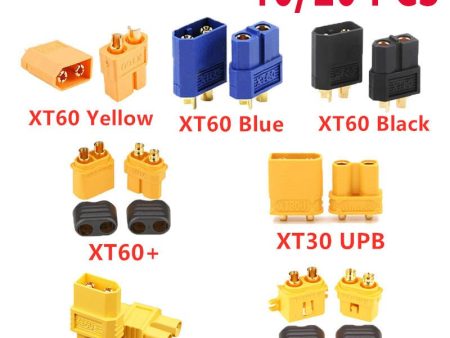 10 20PCS XT60 Black Blue  XT60+ XT30UPB  XT60-E XT60-L Male Female Bullet Connectors Plugs For RC Lipo Battery Quadcopter Drone For Discount