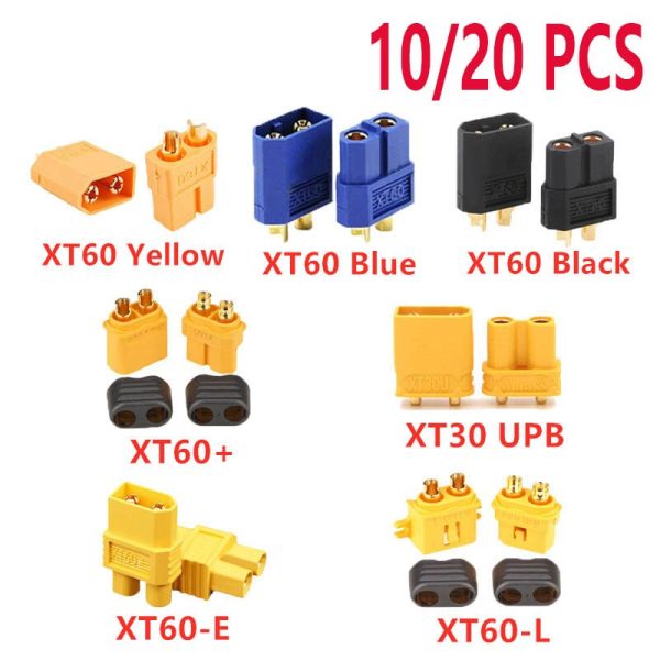 10 20PCS XT60 Black Blue  XT60+ XT30UPB  XT60-E XT60-L Male Female Bullet Connectors Plugs For RC Lipo Battery Quadcopter Drone For Discount