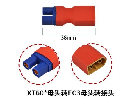 1 Pcs EC3 Female Plug to XT60 FeMale Plug Connector for RC Model Drone Adapter Wirings Spare Parts Cheap