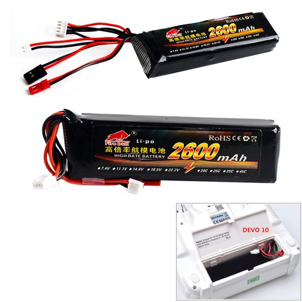 1 pcs 11.1V 2600mAh 8C 3S Li-Poly RC Battery for Walkera DEVO 7 DEVO 10 DEVO12E F12E WFLY9 RadioLink AT9 AT10 Transmitter Online Hot Sale