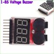 1 2pcs 1-8S LED Low Voltage Buzzer Alarm Lipo Voltage Indicator Checker Tester Hot on Sale