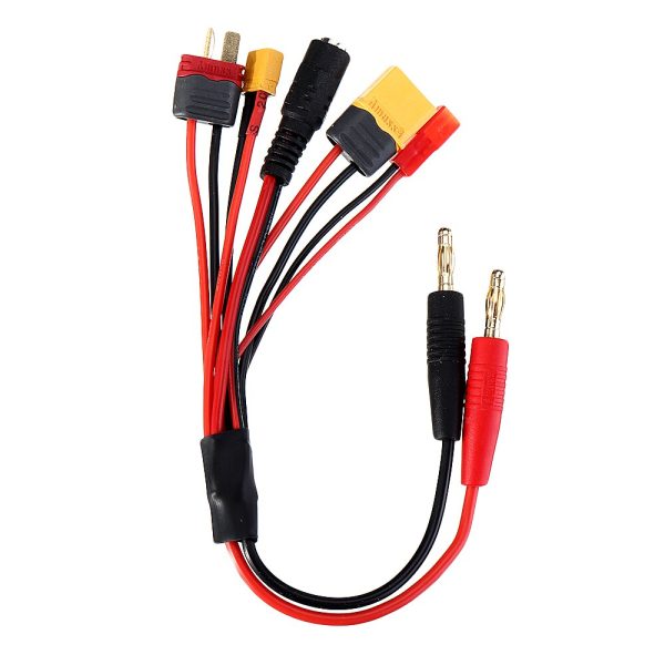 20cm 20AWG 4.0mm Banana Plug to XT60 XT30 DC5.5 T Plug Charger Adapter Cable for IMAX B6 ISDT Charger RC FPV Racing Drone Cheap