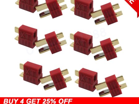 20pcs Anti-skidding Deans Plug T Style Connector Female   Male for RC Lipo Battery ESC Rc Helicopter (10pair) on Sale