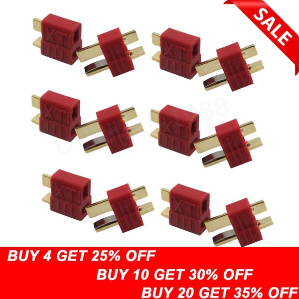 20pcs Anti-skidding Deans Plug T Style Connector Female   Male for RC Lipo Battery ESC Rc Helicopter (10pair) on Sale