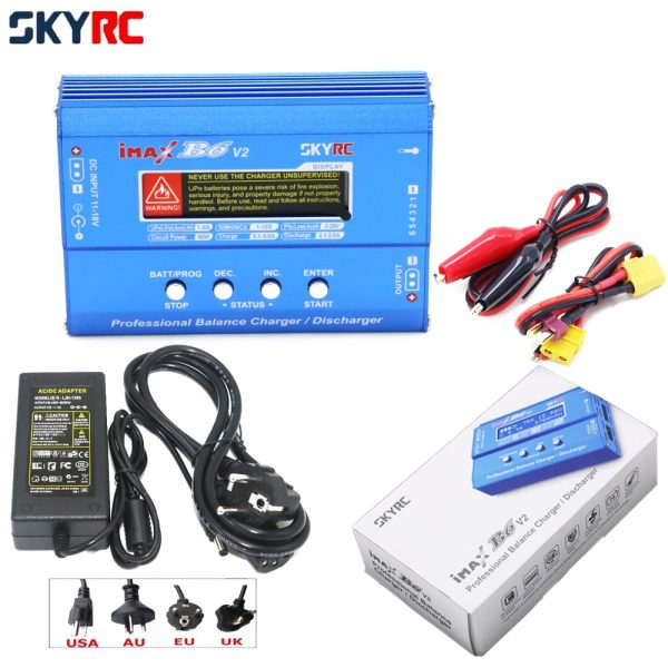 1pcs 100% Original SKYRC IMAX B6 V2 Digital RC Lipo NiMh Battery Balance Charger With 12v 5A AC POWER Adapter(EU US UK AU plug) on Sale