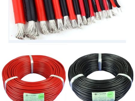 2PCS 1 Meter 1M Red+ 1M Black Silicon Wire 12AWG 16AWG 18 20 22 24 26 28 30 AWG Heatproof Soft Silicone Wire SR Wire Online now