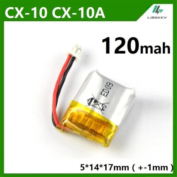 1pcs 1S 3.7V 120mAh Lipo Battery For Cheerson CX10 CX-10 CX-10A RC Quadcopter Spare Parts 3.7V 120mAh Li-po Battery Wholesale Online Hot Sale