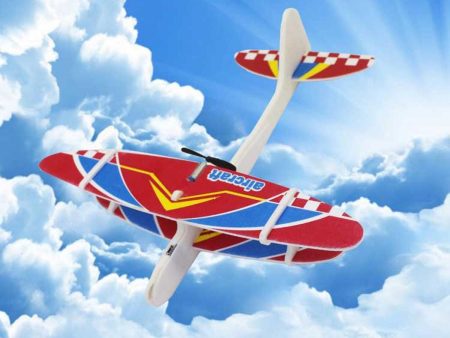 DIY Foam Rubber bands biplane Inertial Glider Aircraft Illuminate LED light rc biplane model toy biplane airplane usb charging Online Sale