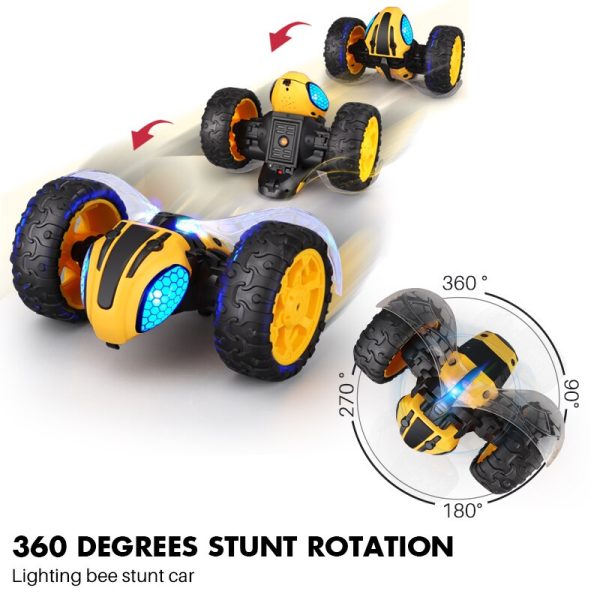 1:14 RC Car 360 Degrees Rotating Double Sided Lightning Bee RC Car for Kids Toys 2019 Gifts for boy s gift Online Hot Sale