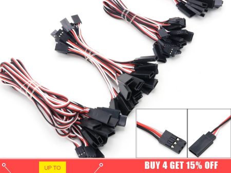 10pcs 100mm 150mm 200mm 300mm 500mm RC Servo Extension Cord Cable Wire Lead JR For Rc Helicopter Rc Drone For Cheap