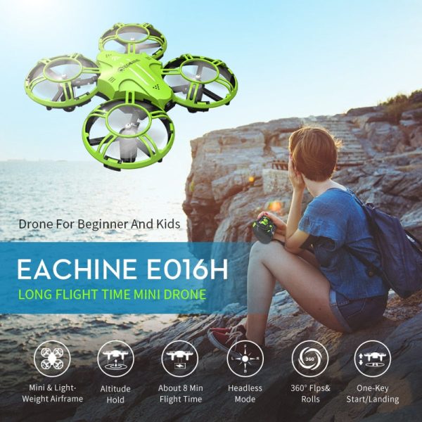 Eachine E016H Mini Altitude Hold Headless Mode 8mins Flight Time 2.4G RC Drone quadcopter RTF RC Helicopter For Kids VS S9HW H49 Discount