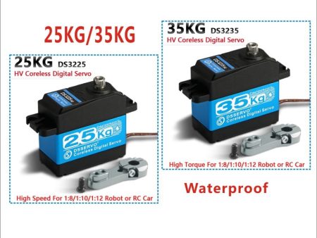 1X35kg  25kg high torque Coreless motor servo DS3235 and DS3225 StainlessSG waterproof digital servo for Robotic DIY,RC car Online Sale