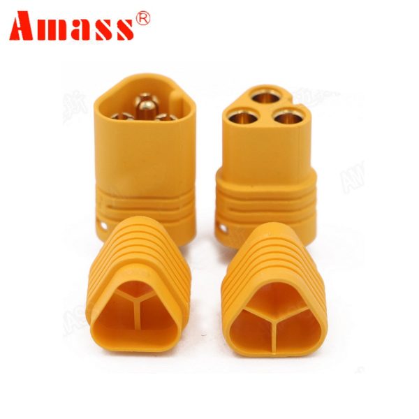 2pair AMASS MT60 3.5mm 3 pole Bullet Connector Plug Set For RC ESC to Motor For Cheap